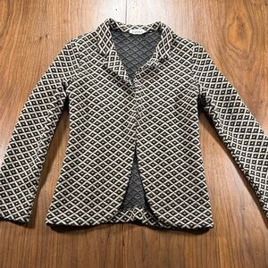 Emu Women's Geometric Black and Cream Blazer